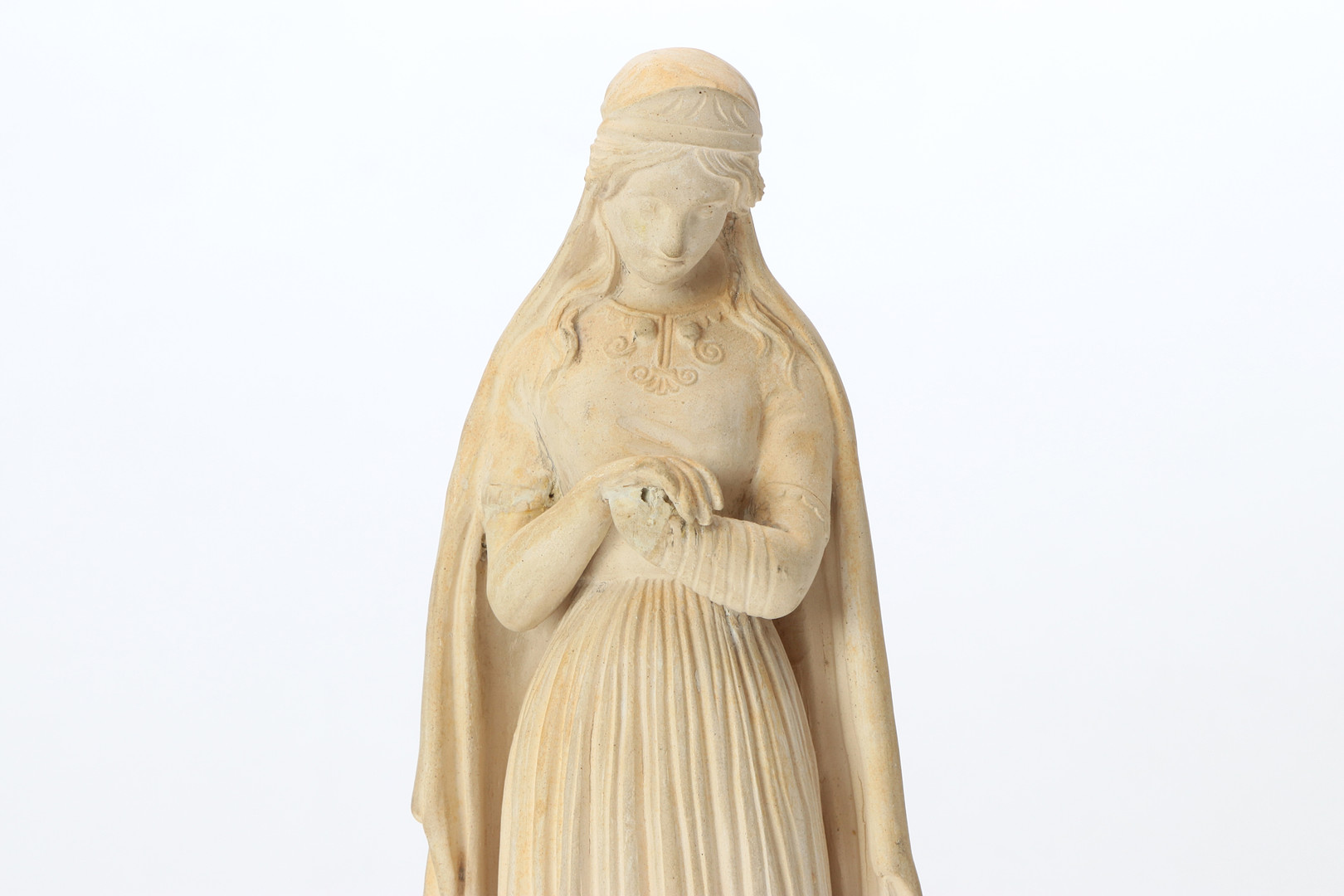 FIGURIN, HÖGANÄS. Oglaserad keramik. 1800-tal.