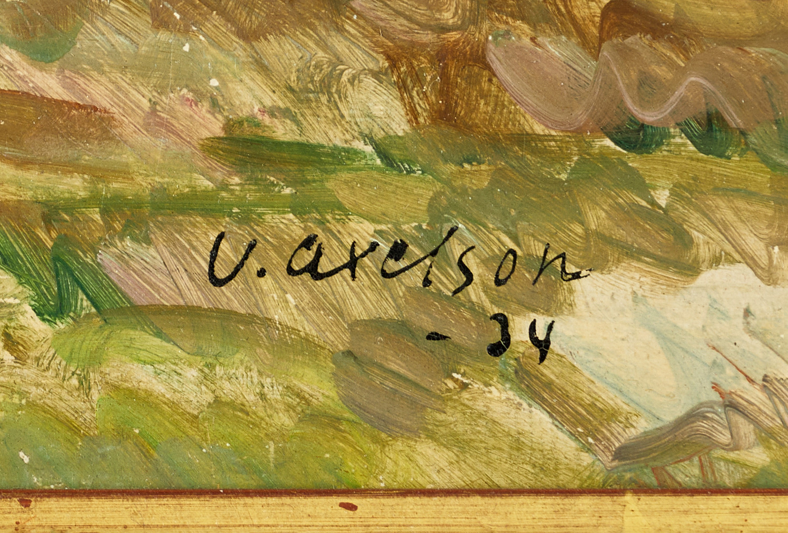 VICTOR AXELSON (1883-1954), "Motiv från Skåne", signerad och daterad -34, olja på pannå.
