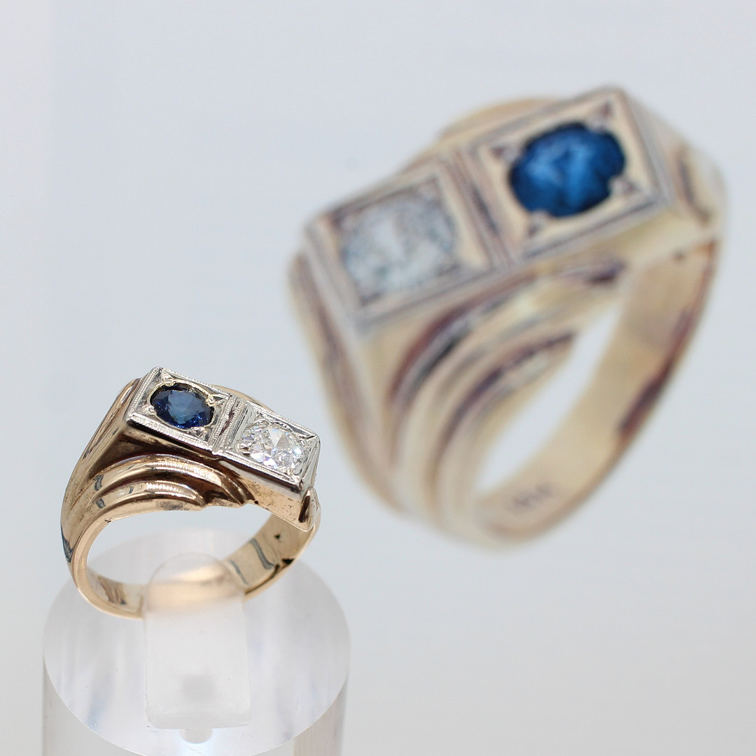 UNUSUAL CERTIFIED SAPPHIRE & DIAMOND RING.
