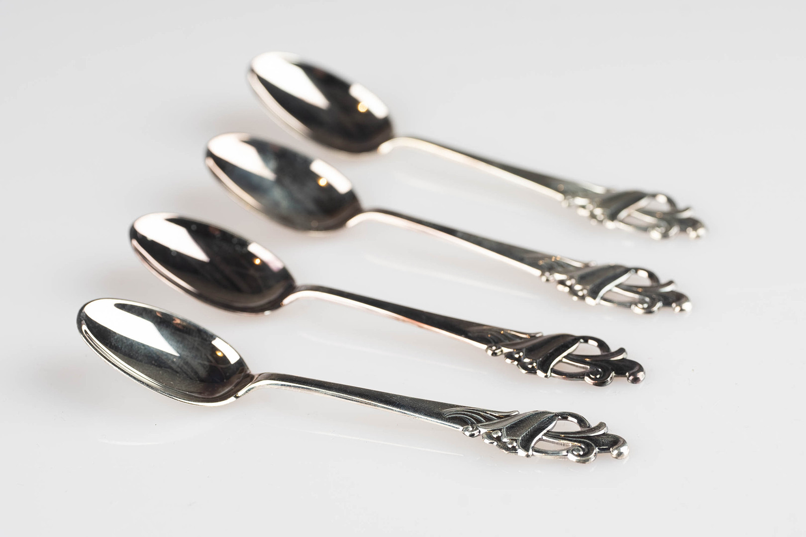 TH. MARTHINSEN. Skedar, 12 st, Silver, 1900-tal.