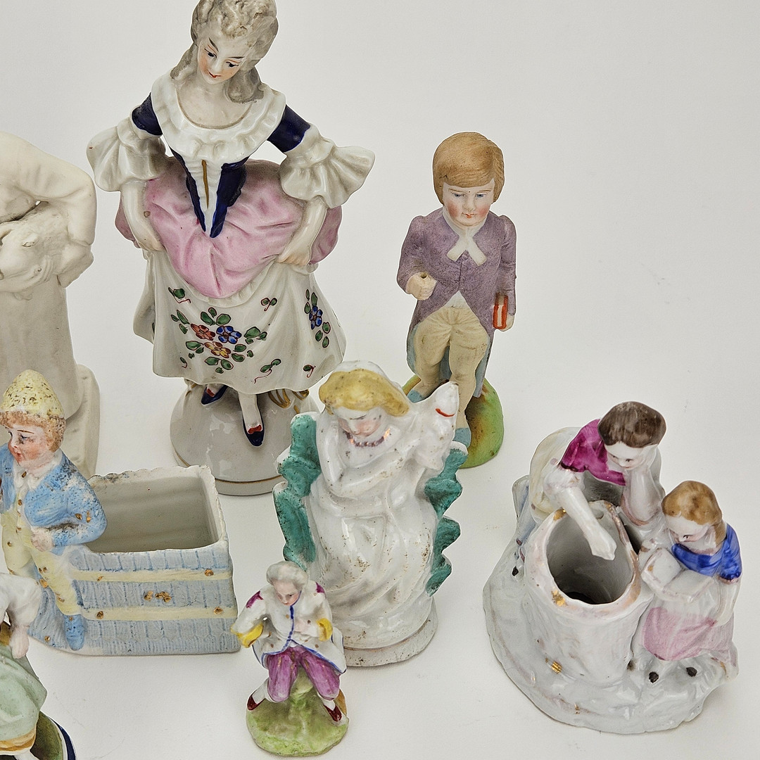 FIGURINER, 15 st, keramik, 1800-1900-tal.