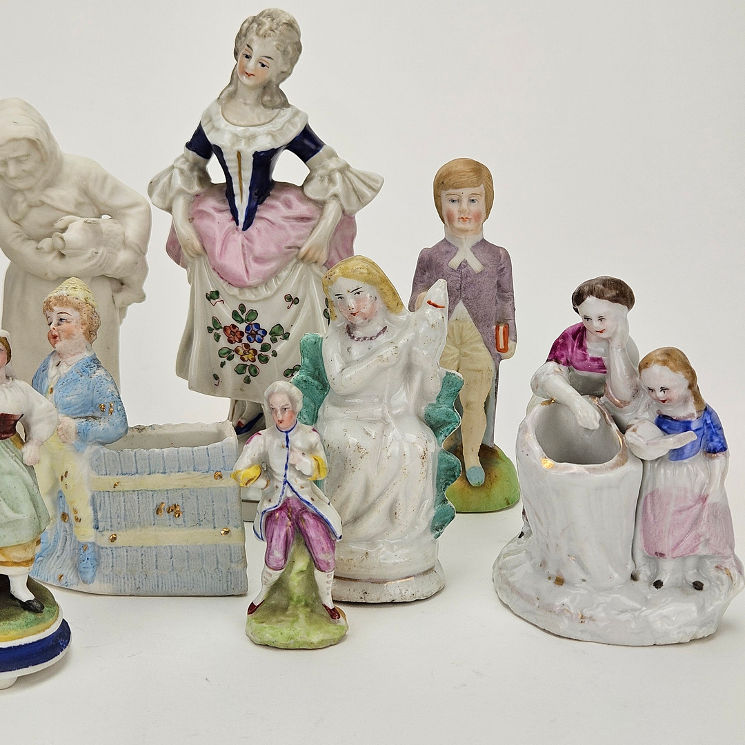 FIGURINER, 15 st, keramik, 1800-1900-tal.