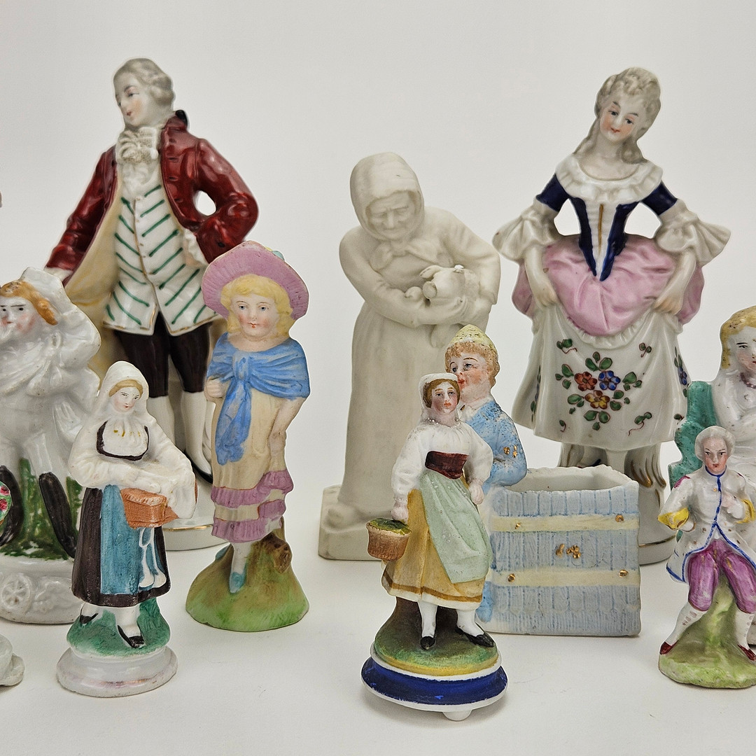 FIGURINER, 15 st, keramik, 1800-1900-tal.