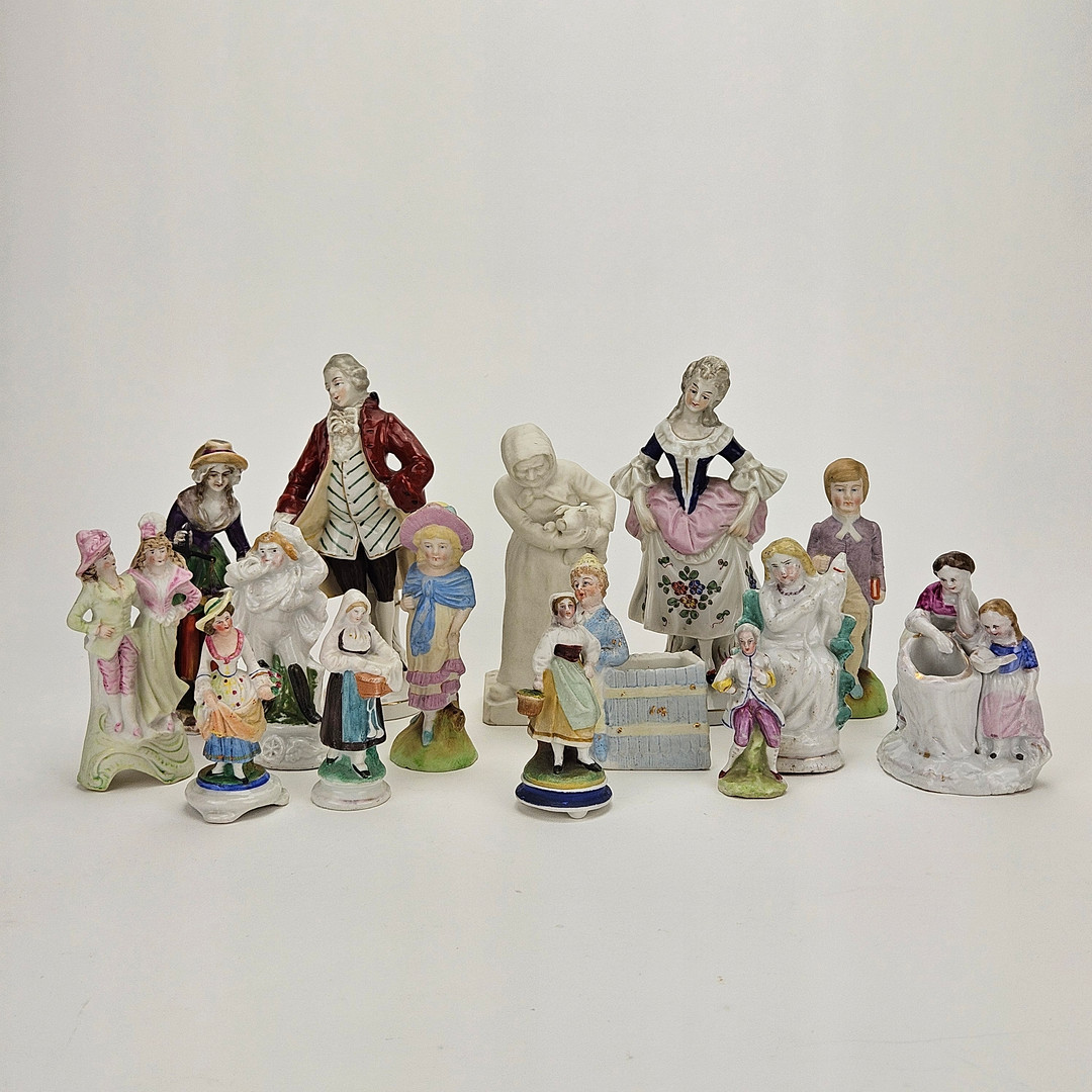FIGURINER, 15 st, keramik, 1800-1900-tal.