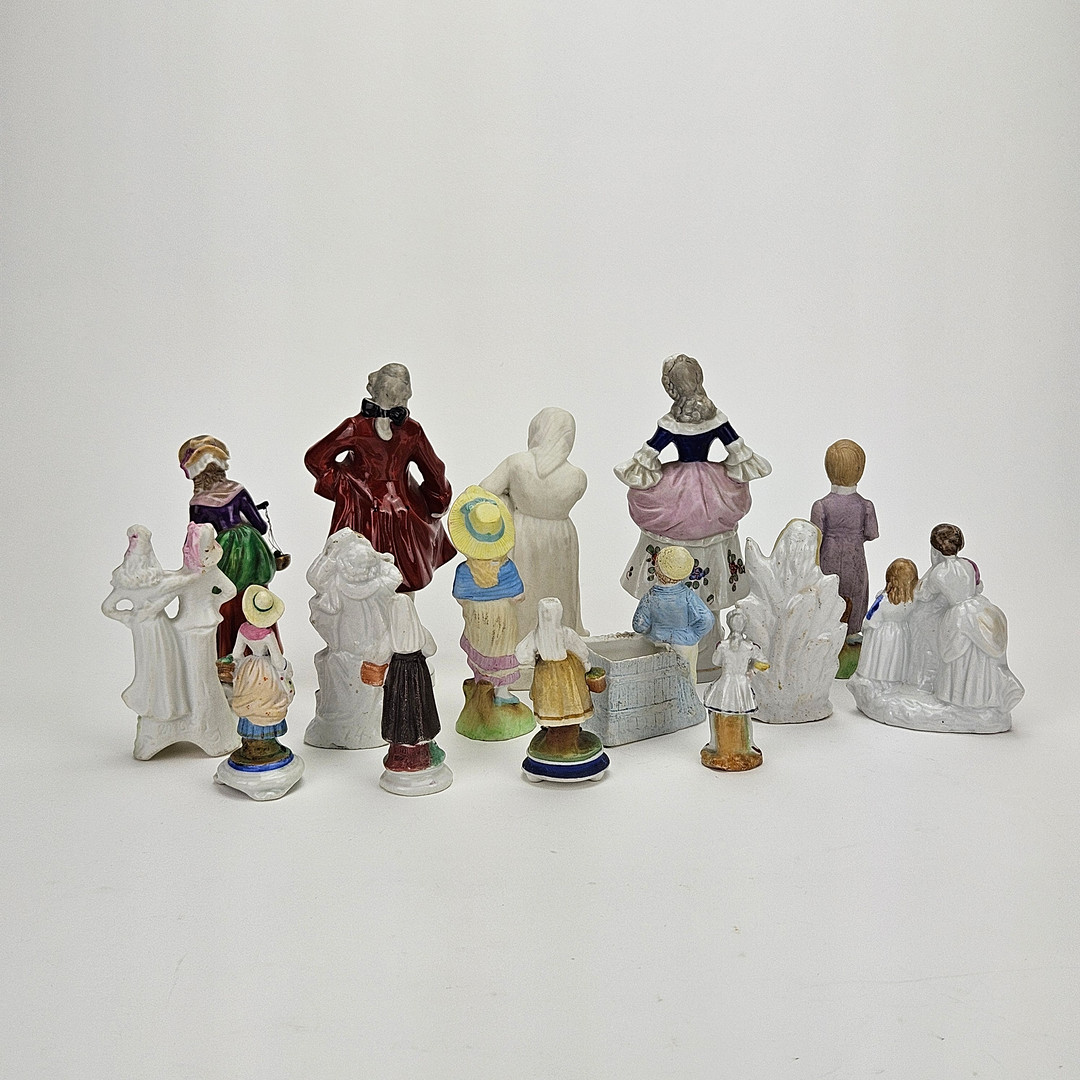FIGURINER, 15 st, keramik, 1800-1900-tal.