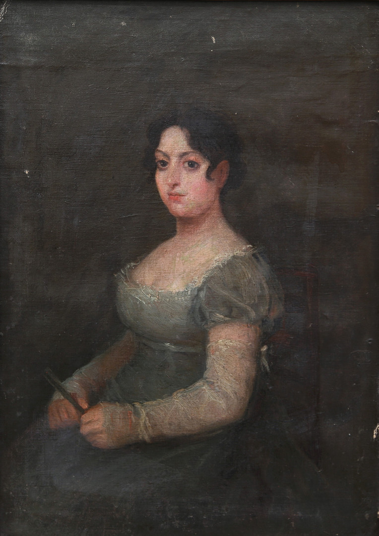 FOLLOWER OF FRANCISCO DE GOYA Y LUCIENTES. Lady with a fan.