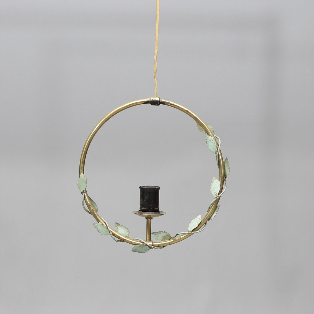 TAKLAMPA, mässing/metall, Swedish modern, modell 35, Nybro Armaturfabrik, 1940-/50-tal.