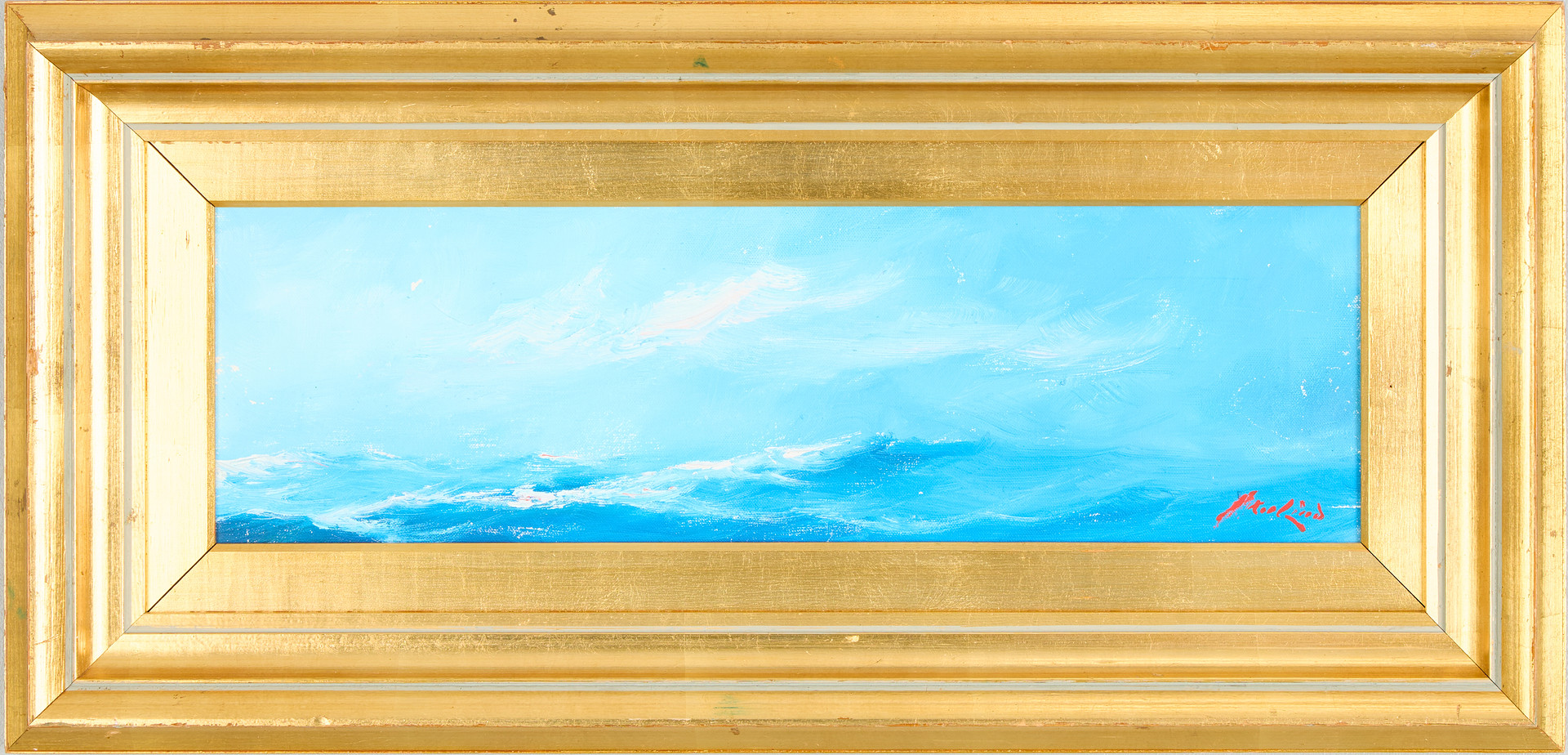 AXEL LIND. "Pacific ocean & Beaufort", olja på duk, signerad.