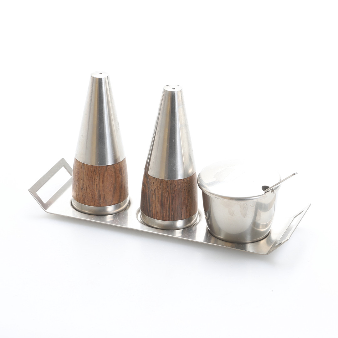KRYDDSTÄLL, teak, rostfritt, 1960-tal, Danmark.