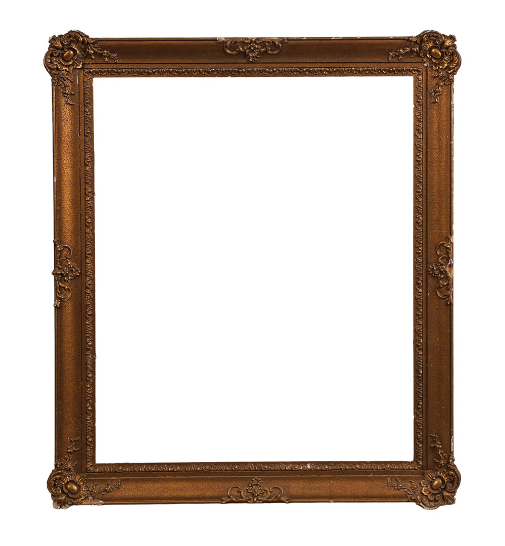 A 19TH CENTURY GILT GESSO PICTURE FRAME.