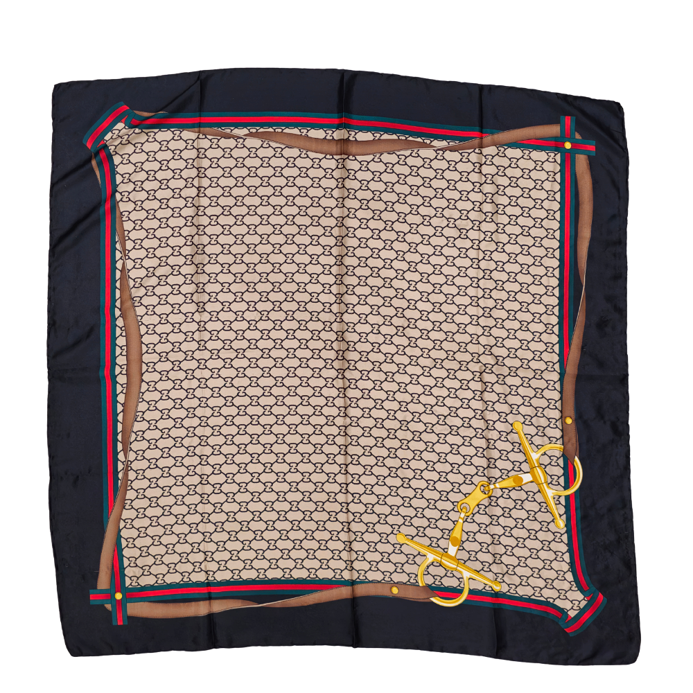 Foulard carré con anagrama en seda natural.