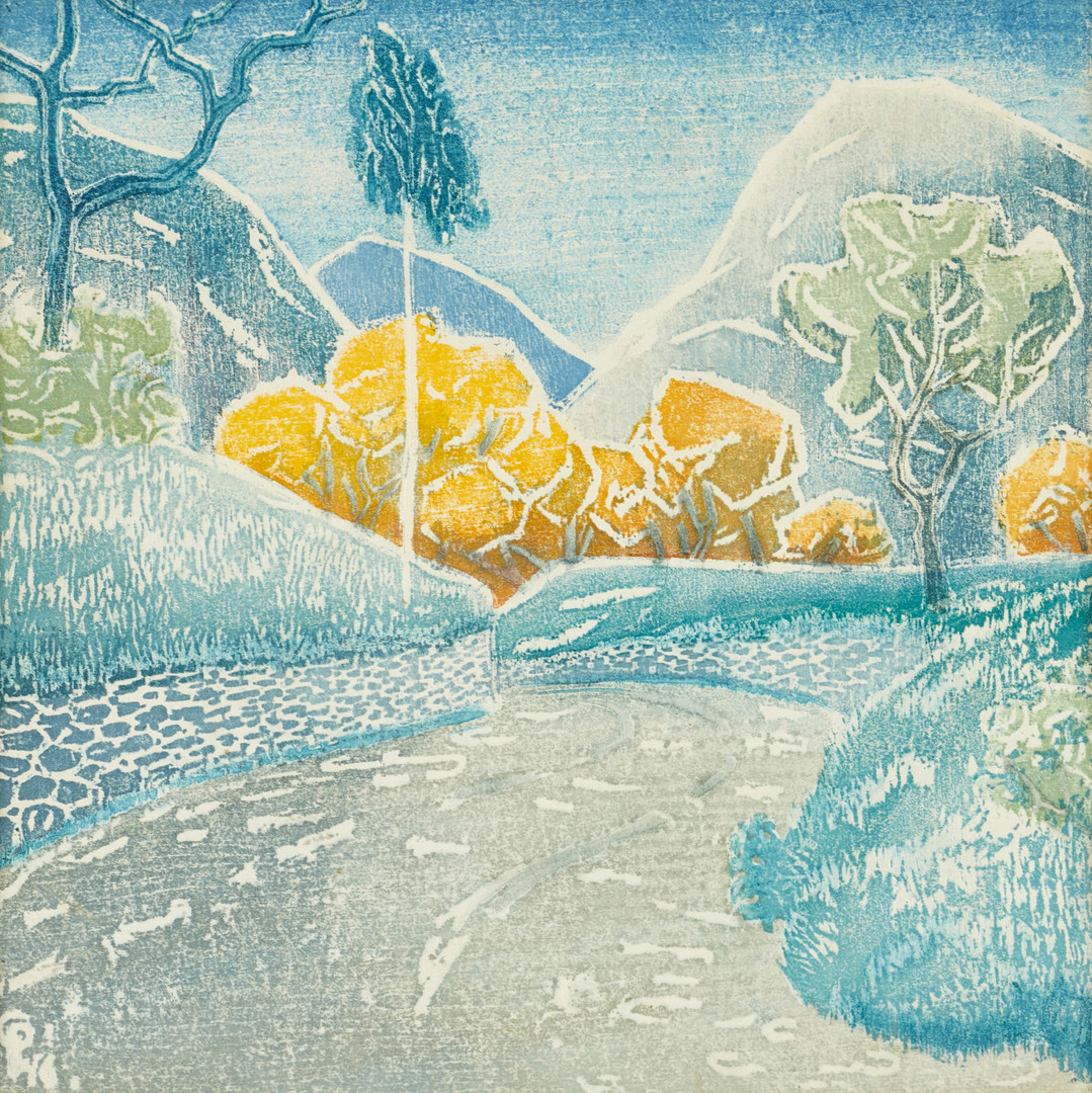 CARL PALME (1879-1960), Landskap, (2 st), 1 signerad i plåten samt signera atergo "Vägen till Lugano", numrerad 16/25, färgträsnitt.