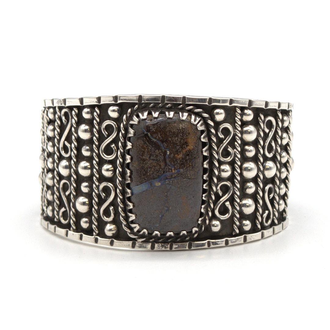 CHRISTIAN & IBANA. STATEMENT BOHO SILBERARMREIF MIT BOLDEROPAL-OPTIK-ZIERSTEIN IN STERLING 925;.
