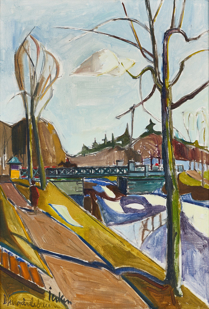 ERIK JERKEN (1898-1947). "Djurgårdsbrunn", signerad, olja på duk.