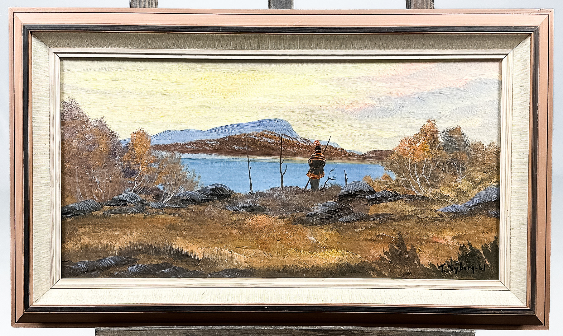 Oidentifierad konstnär, Olja på duk, "Lappland", signerad T. Nyberg, daterad-61.