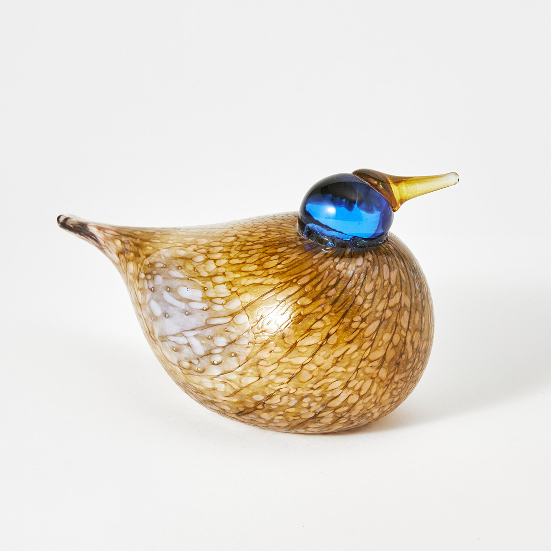 OIVA TOIKKA. "Kesäkurmitsa" (Fjällpipare) glas, signerad O. Toikka Nuutajärvi.