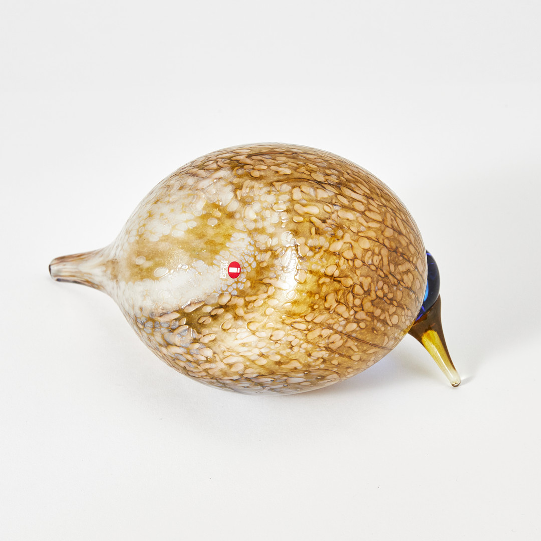 OIVA TOIKKA. "Kesäkurmitsa" (Fjällpipare) glas, signerad O. Toikka Nuutajärvi.