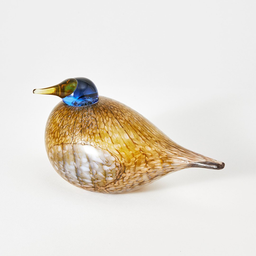 OIVA TOIKKA. "Kesäkurmitsa" (Fjällpipare) glas, signerad O. Toikka Nuutajärvi.