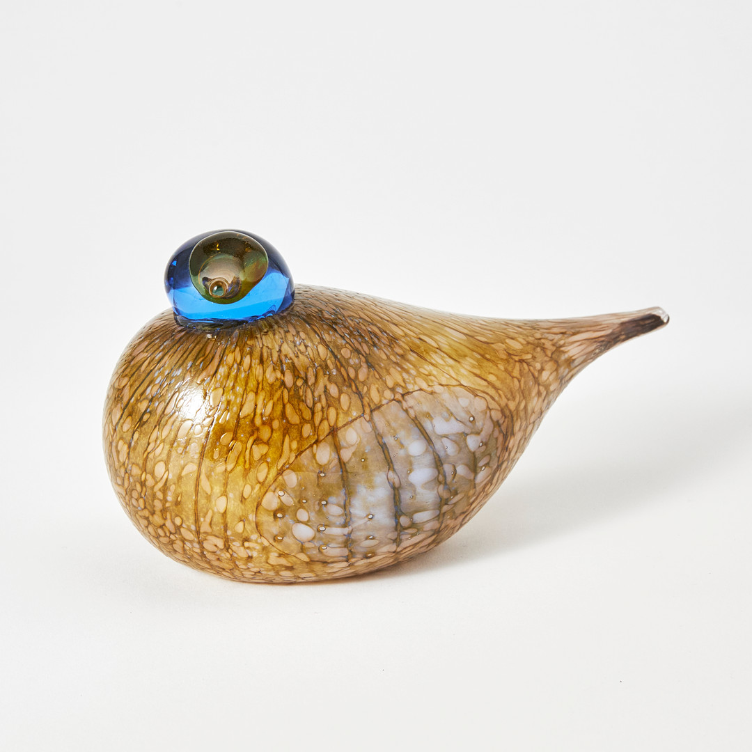 OIVA TOIKKA. "Kesäkurmitsa" (Fjällpipare) glas, signerad O. Toikka Nuutajärvi.