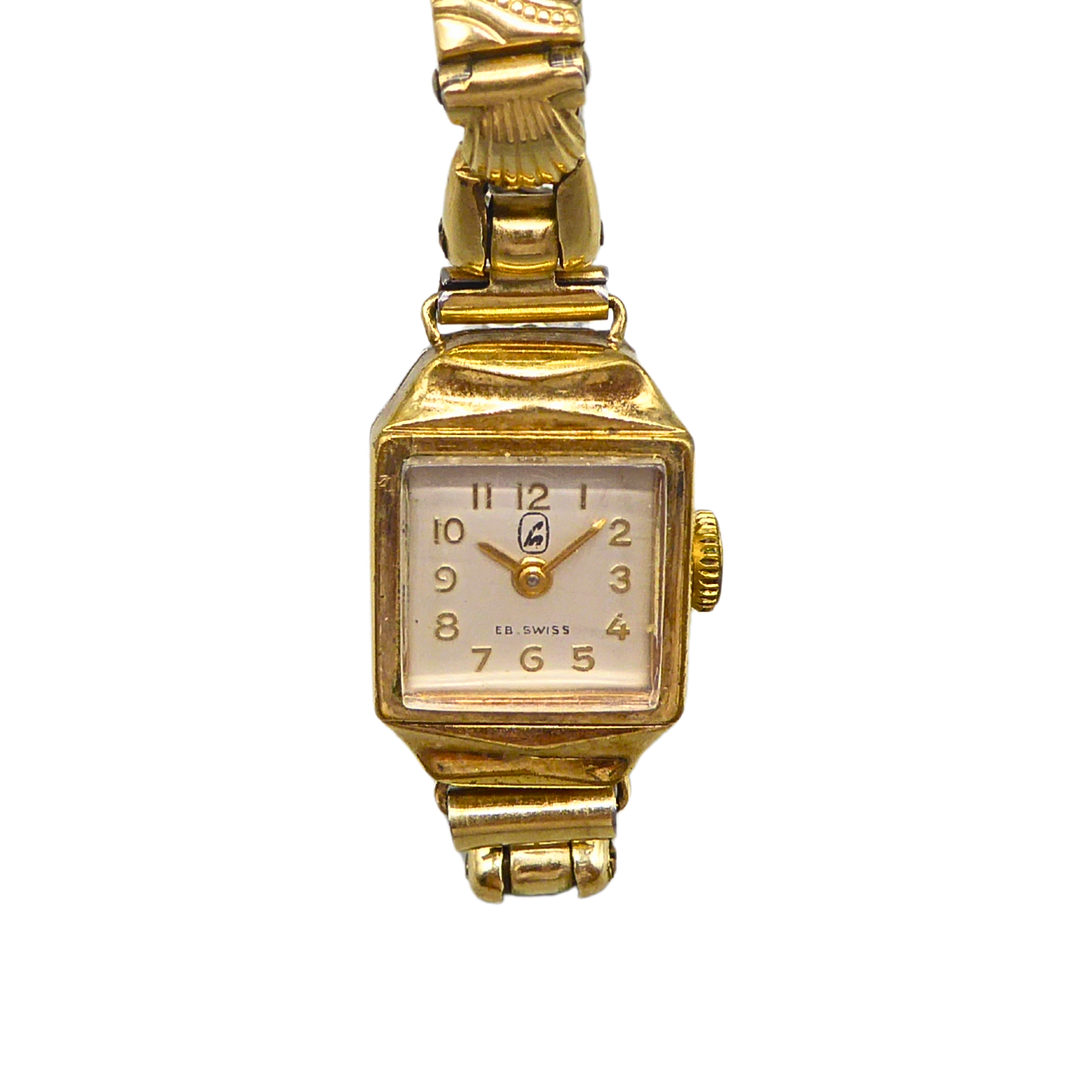 SCHWEIZER DAMEN-ARMBANDUHR „EB. SWISS“ MIT ERSATZGLIEDERN.