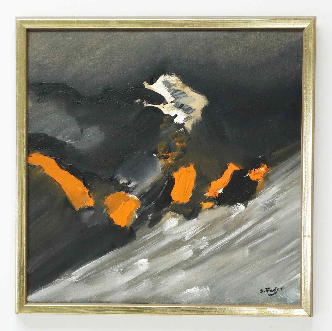 SIXTEN FAGER. olja på duk, "Höstfigurer", signerad, daterad atergo 1976.