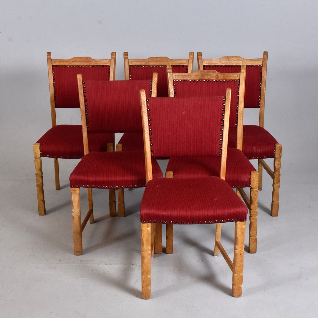 STOLAR, 8 st, ek, Henning Kjaernulf-stil. Danmark, 1900-tal.