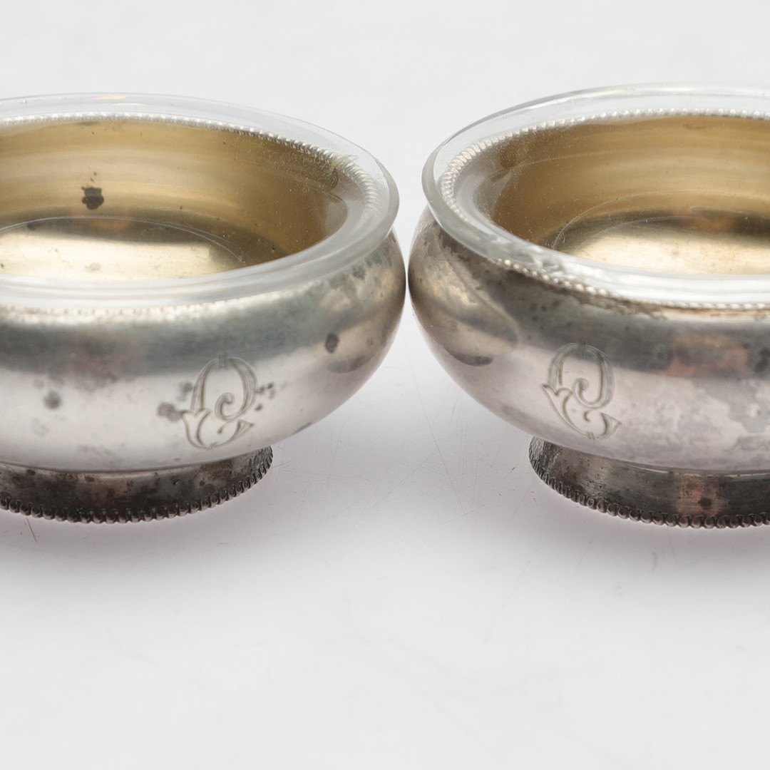JACOB TOSTRUP. saltkar, 4 st, silver, Norge, 1900-talets början. Silvervikt ca 49 g.