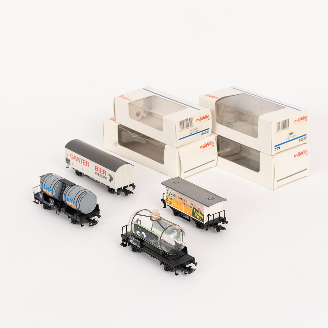 MÄRKLIN, Godsvagnar, 4 st, 44321, 44520, 46201, 48281.