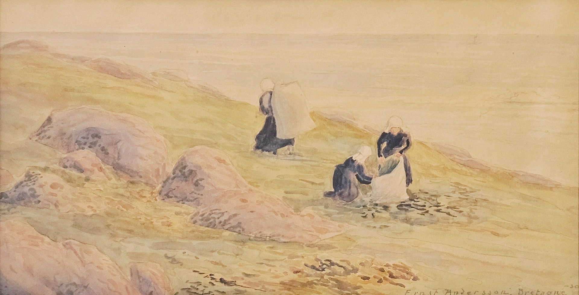 ERNST ANDERSSON. Akvarell, signerad Ernst Andersson och daterad Bretagne -30.