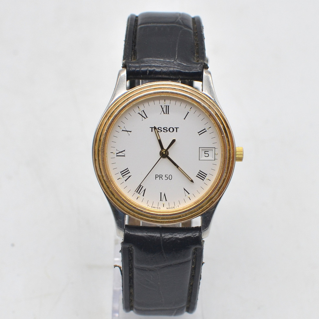 TISSOT, PR 50, ARMBANDUHR, SAPHIRGLAS, DAYDATE-ANZEIGE, SWISS MADE, UM 1990ER JAHRE.