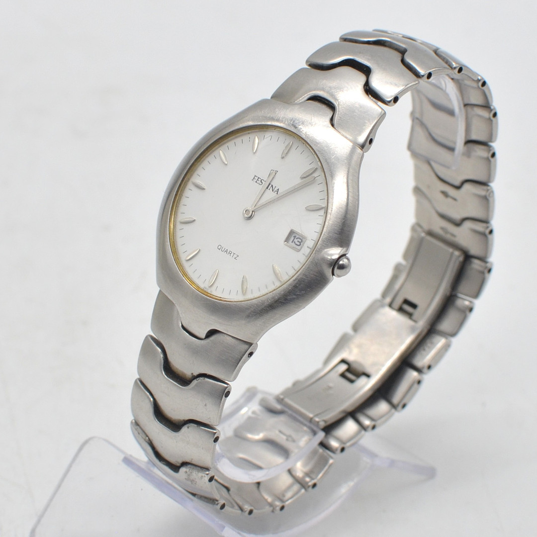 FESTINA, QUARTZ, ARMBANDUHR, EDELSTAHL, MATT, DAYDATE-ANZEIGE, DOPPELFLALTSCHLIESSE, UM 2000ER JAHRE.