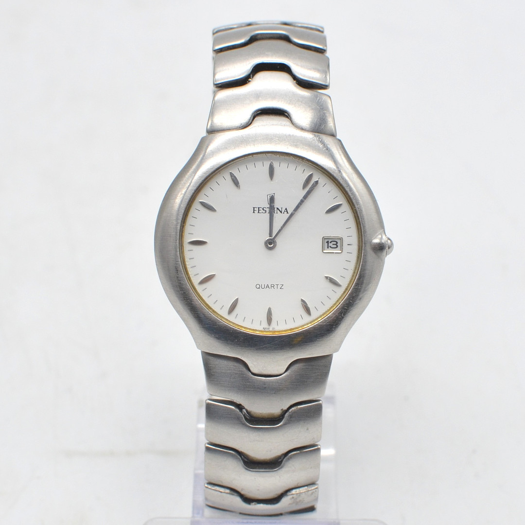 FESTINA, QUARTZ, ARMBANDUHR, EDELSTAHL, MATT, DAYDATE-ANZEIGE, DOPPELFLALTSCHLIESSE, UM 2000ER JAHRE.