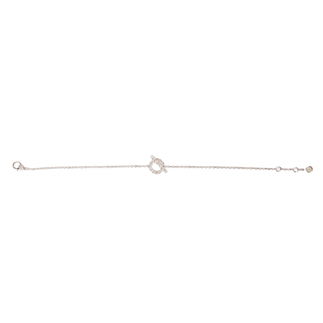 A HERMES 18 CARAT WHITE GOLD DIAMOND SET FINESSE BRACELET.