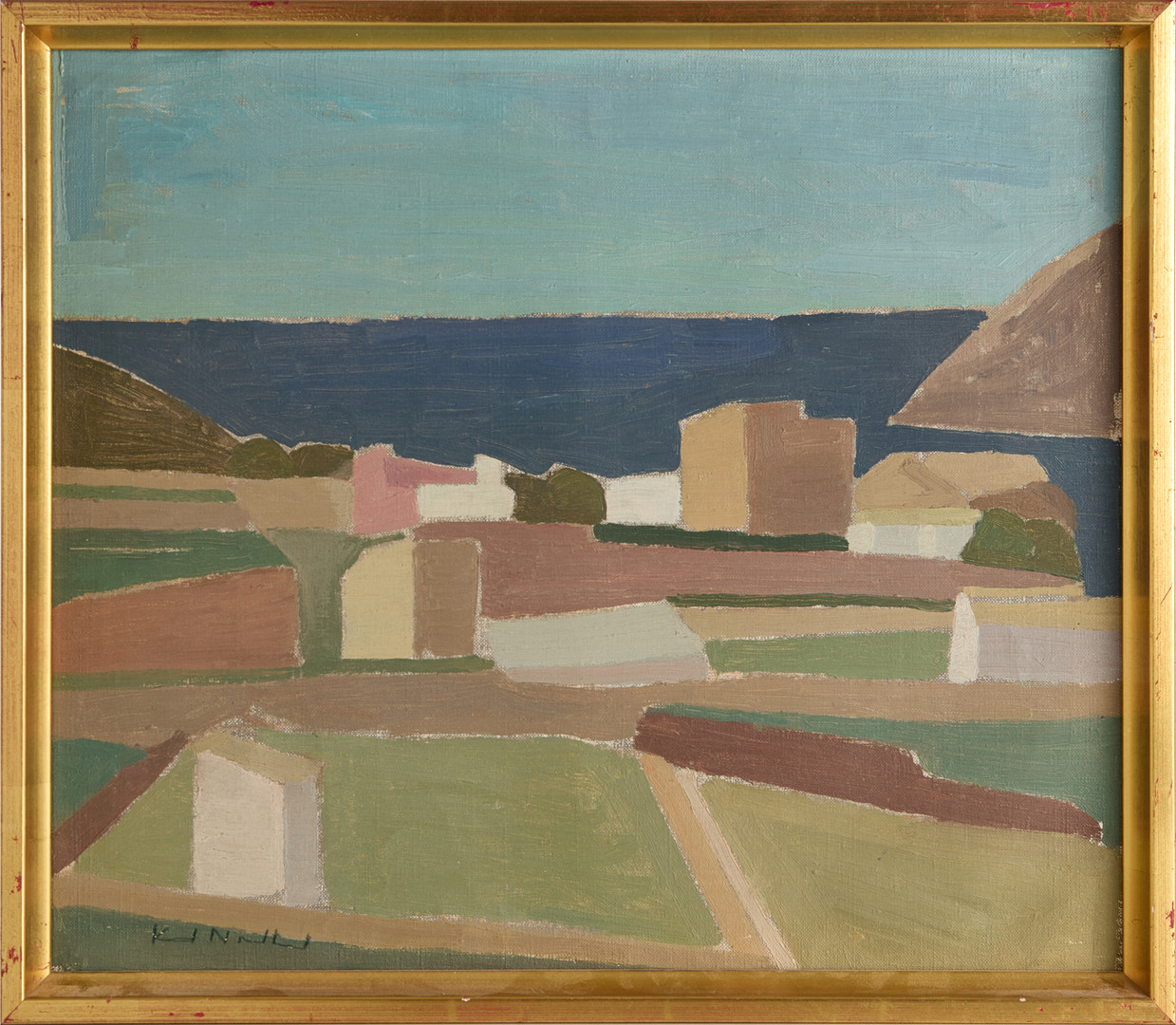 KARL NORDLUND (1916-2003). Sydländskt landskap, signerad, olja på duk.