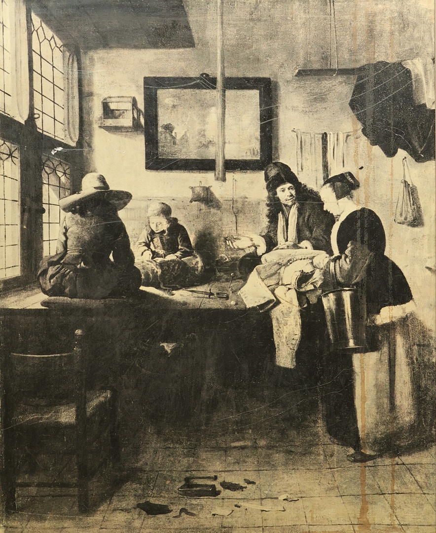 TRYCK, "The Tailor´s Workshop", efter Quirijn Van Brekelenkam.