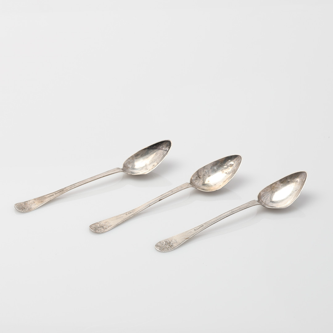 TESKEDAR, tre stycken, silver, Carl Magnus Filmerus Hedemora, 1868.