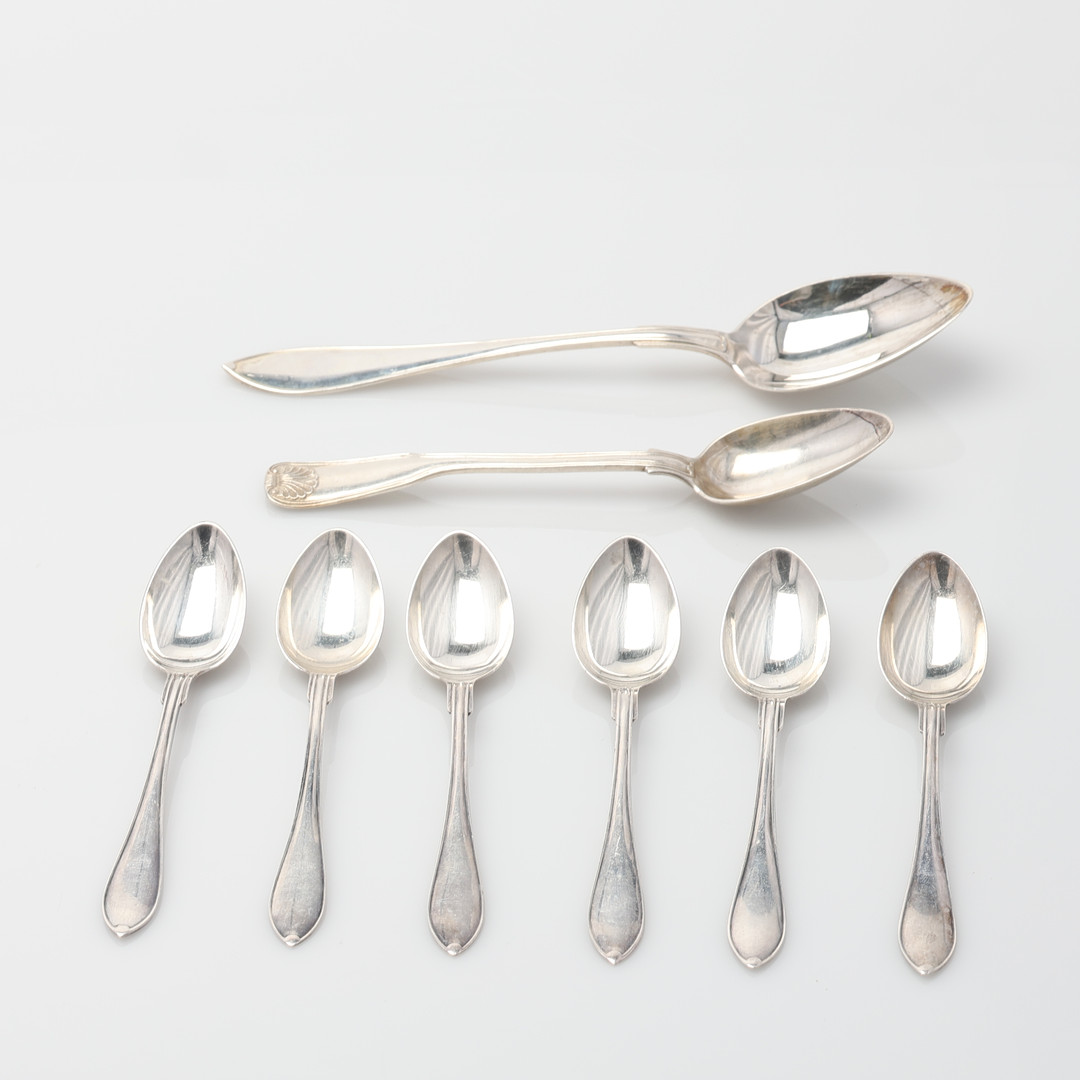 SKEDAR, 8 stycken, silver18/1900-tal.