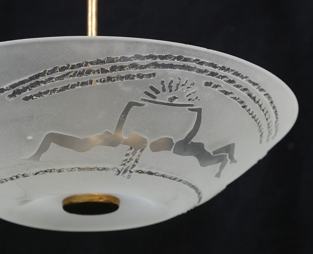 TAKLAMPA, råglas, Swedish modern, 1940-tal.
