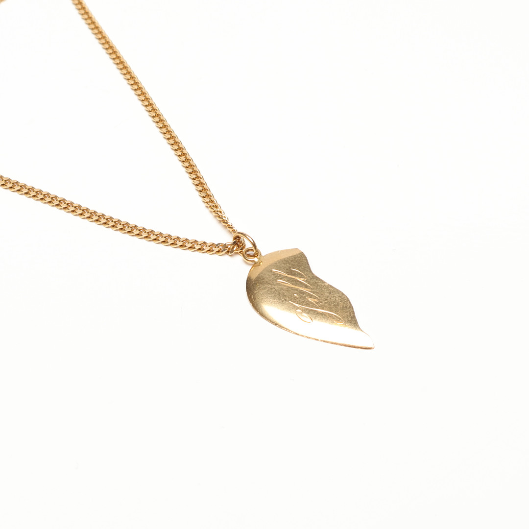 HALSKEDJA med HÄNGE, guld, 18k, ca 10,2 gram.