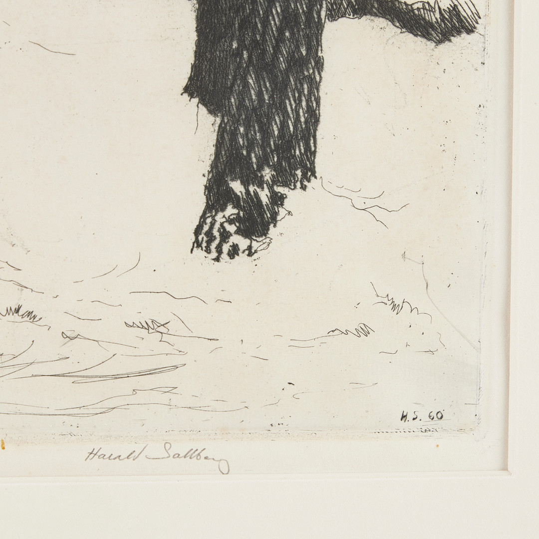 HARALD SALLBERG. Vinter, etsning, signerad med blyerts Harald Sallberg, monogramsignerad och daterad i plåten H.S. 60.