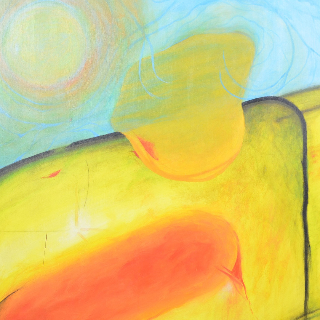 A. MICHAJLOV. BIOMORPHE FORMEN LANDSCHAFT, ACRYL AUF LEINWAND, SPÄTES 20. JAHRHUNDERT.