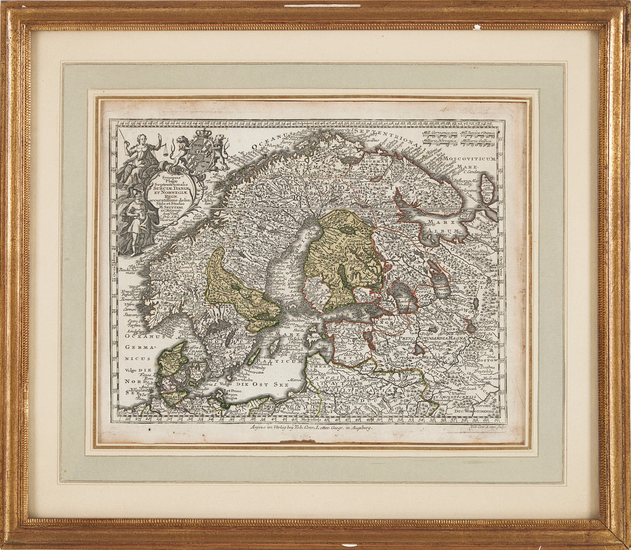 SEUTTER. Mindre karta över Nordeuropa. 1700-tal.