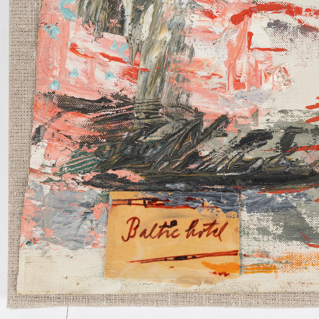 ARNE TENGBLAD. "Baltic Hotel", blandteknik på duk.