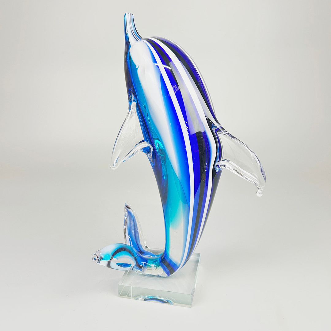 MURANO STYLE GLASS DOLPHIN.