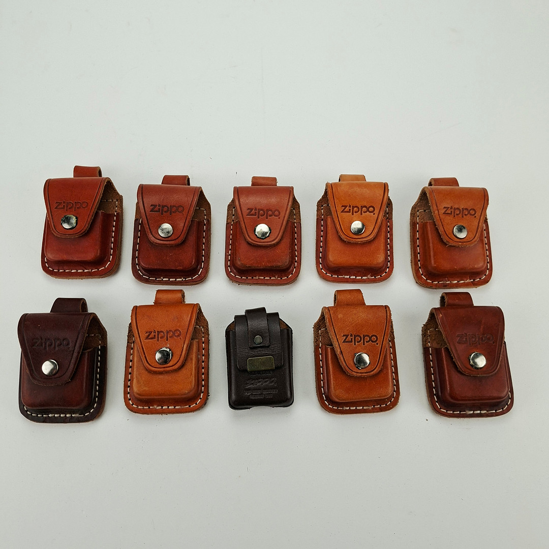 FODRAL TILL ZIPPO TÄNDARE, 10 st, läder.