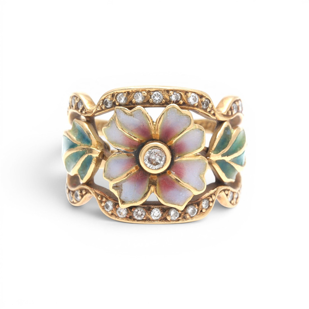 BAGUÉS - MASRIERA JEWELLERS. Floral ring in gold and gemstones.