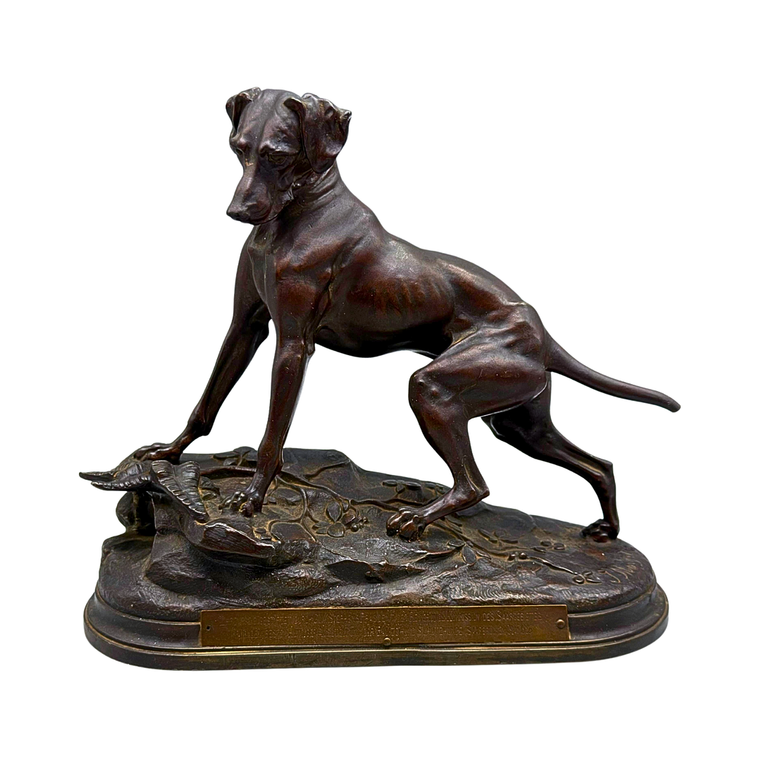 JULES MOIGNIEZ (1835–1894), SIGNIERTER BRONZE-EHRENPREIS „SAARGEBIET 1926“.