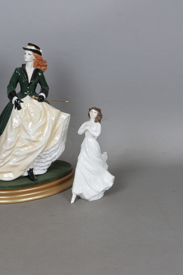 TWO ROYAL DOULTON FIGURINES AND A ROYAL WORCESTER FIGURINE (3).