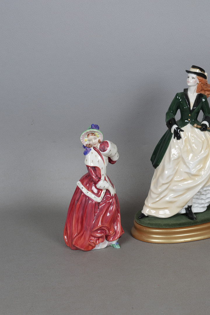TWO ROYAL DOULTON FIGURINES AND A ROYAL WORCESTER FIGURINE (3).