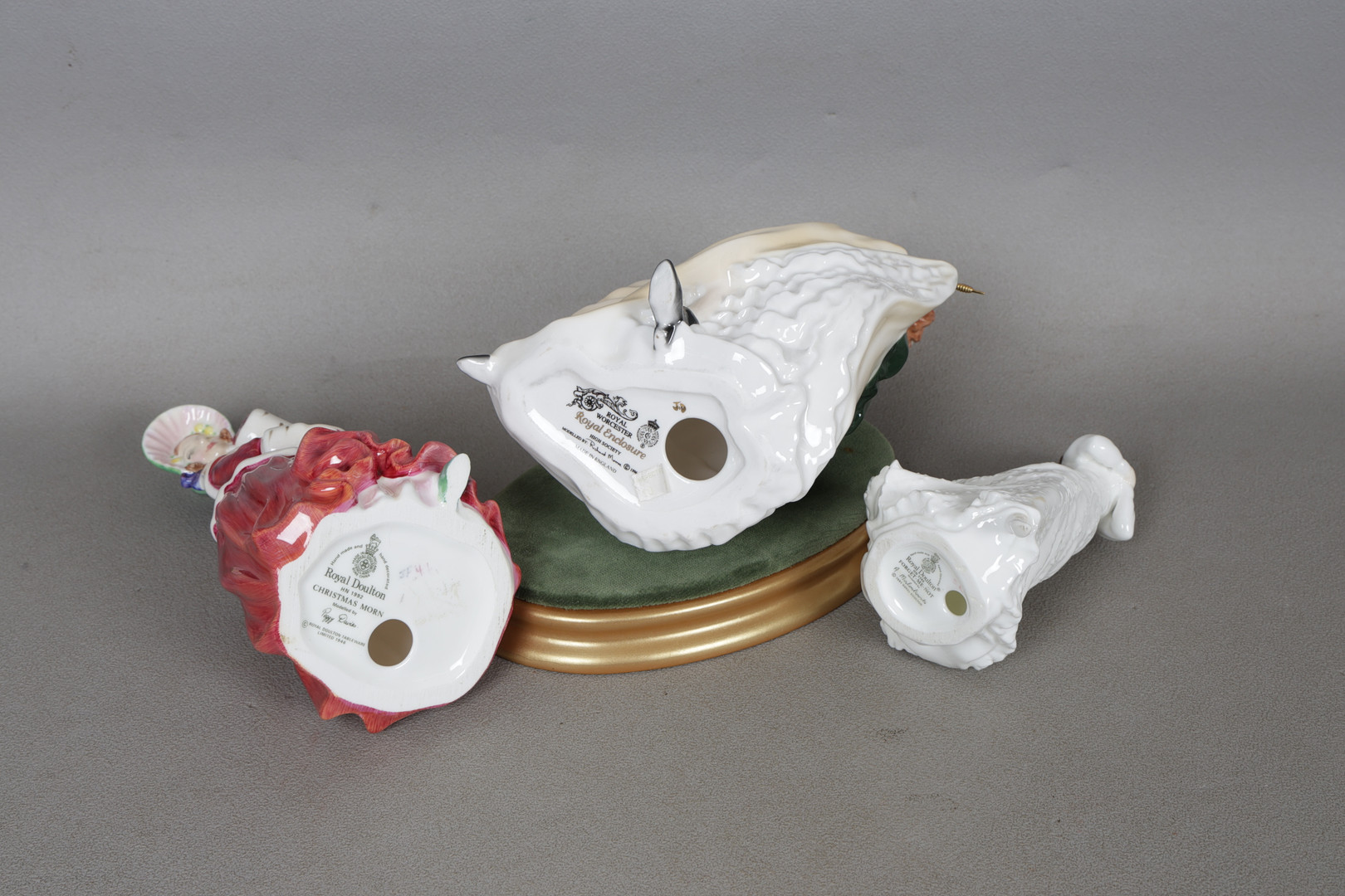 TWO ROYAL DOULTON FIGURINES AND A ROYAL WORCESTER FIGURINE (3).